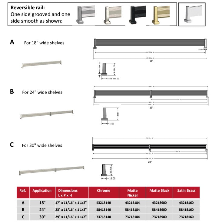 Richelieu Elegant Designer Closet Shoe Rails for Closet Shelves