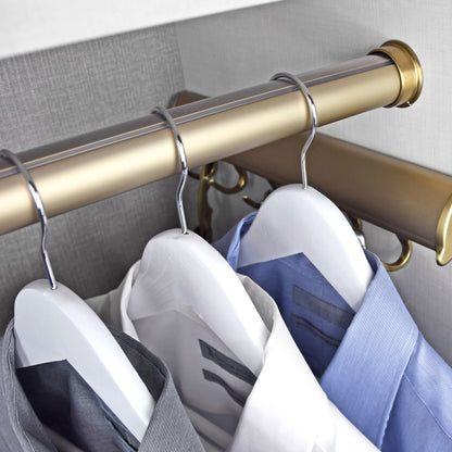 TAG Hardware Premium 1-5/16” Diameter Round Wardrobe Closet Rod with End Supports and Protective Insert Cap