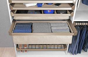 TAG Hardware ENGAGE Deep Drawer Divider Full Extension Soft-Close Undermount Slides for Sweater and Jeans Organizer