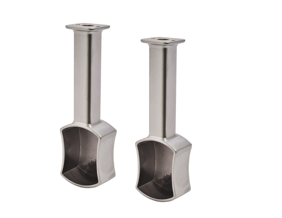2-Pack TAG Hardware Concave Shaped Wardrobe Tube Suspended End Caps Closet Rod Support Brackets