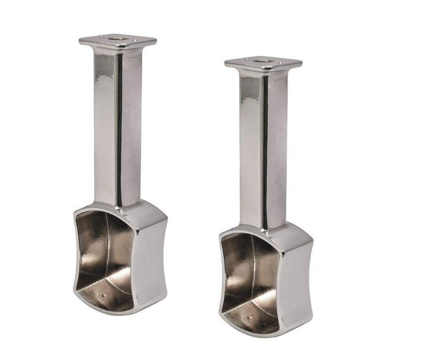 2-Pack TAG Hardware Concave Shaped Wardrobe Tube Suspended End Caps Closet Rod Support Brackets