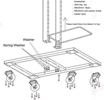 All - Metal Heavy - Duty Construction Multipurpose Versatile Material Handling Rack with 5 Inch Wheels - KI Home