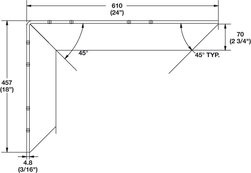 Aluminum Reversible Countertop Support Bracket | 450 - 650 lb Cap. - KI Home