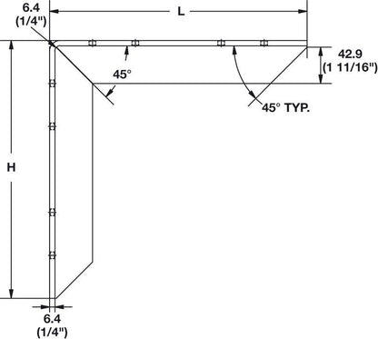 Aluminum Reversible Countertop Support Bracket | 450 - 650 lb Cap. - KI Home