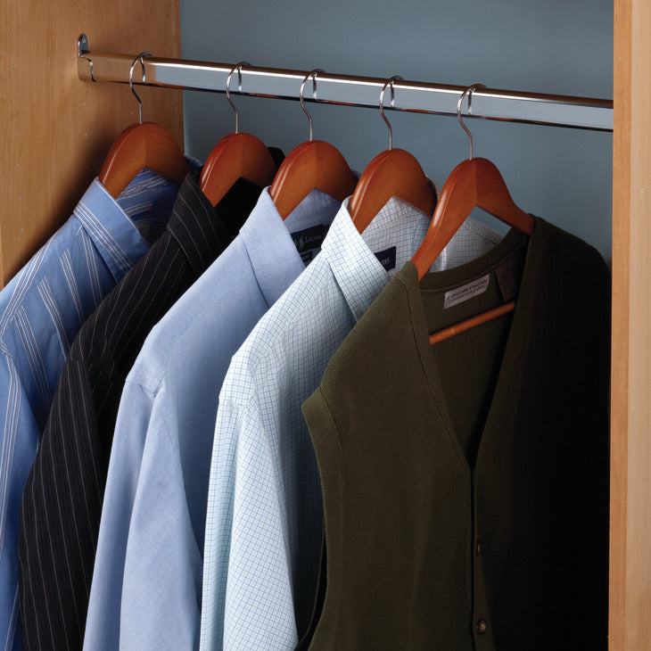 Welded Steel Polished Chrome Oval Wardrobe Tube with Two End Caps – Durable Closet Rod for Clothes Hanging