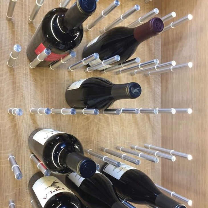 Hafele Premium Multi-Case Pack Quantity Wall-Mounted Wine Pegs Bottle Display Rack with O-Ring Cushion