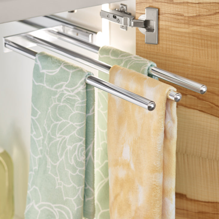 Hafele Under Sink Three-Prong Pullout Hand Towel Rack