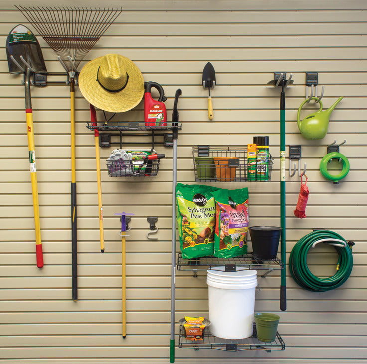 HandiWALL® Garden Center Accessory Kit with Locks – 13-Piece Set | Heavy-Duty Steel | Graphite Finish