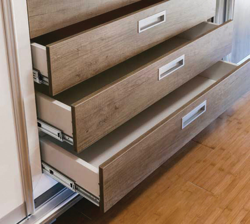 5-Case ProPack Häfele Matrix BB A45 Full Extension Side-Mounted Steel Ball Bearing Drawer Slide Runners with Rear Brackets