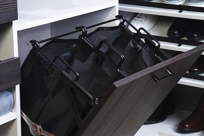TAG Hardware Premium Tilt-Out Hamper with Removable Black Nylon Bag(s) – Space-Saving Laundry Storage
