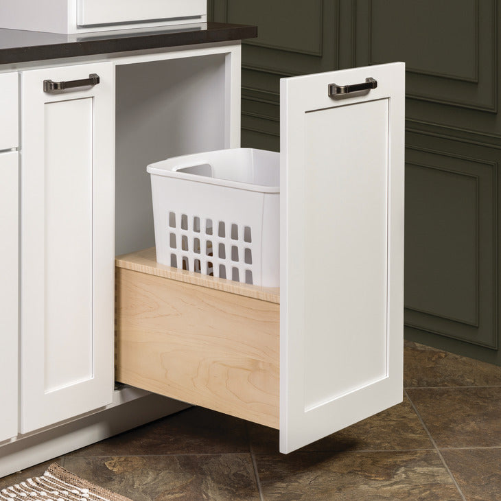 Hafele Century Premium Pull-Out Hamper | Baltic Birch | Full-Extension Soft-Close Slides | Made in USA