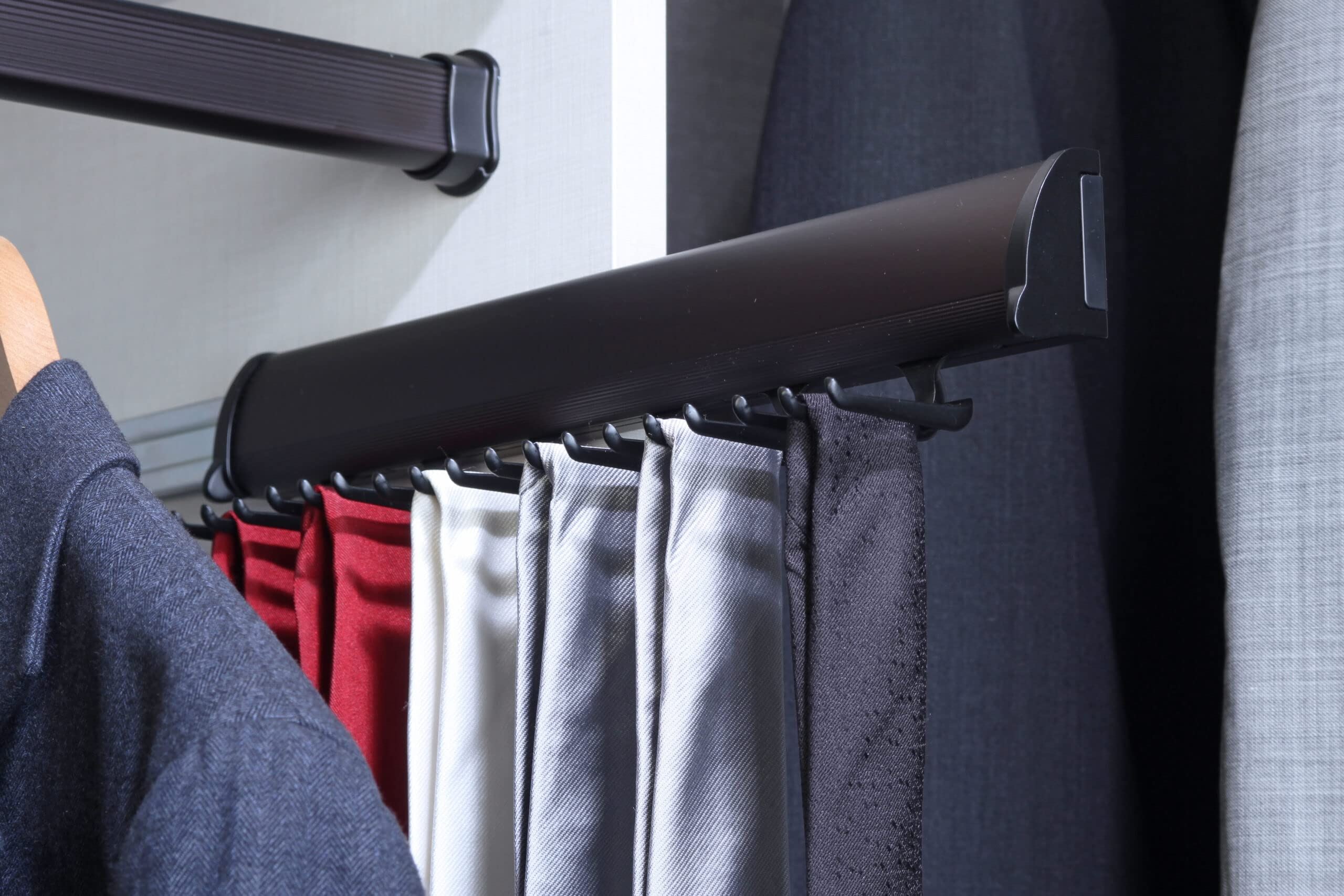 TAG Hardware Designer 18-Hook Full Extension Telescopic Tie Rack Closet Organizer