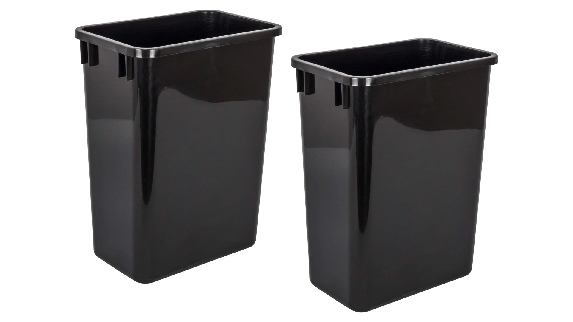 Black 35-Quart (8.75-Gallon) Plastic Trash Can | Pack of 2 - KI Home