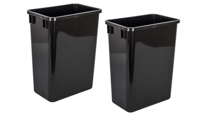 Black 35-Quart (8.75-Gallon) Plastic Trash Can | Pack of 2 - KI Home