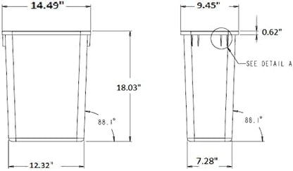 Black 35-Quart (8.75-Gallon) Plastic Trash Can | Pack of 2 - KI Home