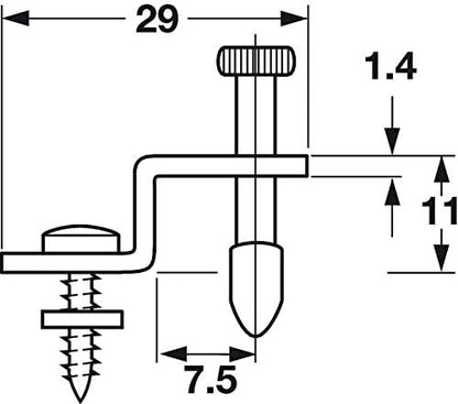 Cabinet Hardware Adjustable Glass Retainer Steel Clips Shelves Supports for Multiple Thicknesses - KI Home