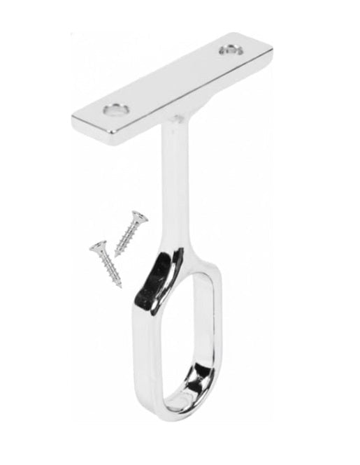 Center Oval Closet Rod Support Bracket - Heavy - Duty Metal with Screws (for 15x30mm rods) - KI Home