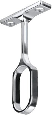 Center Oval Wardrobe Rod Support Bracket - Metal, 15x30mm, with Screws - KI Home