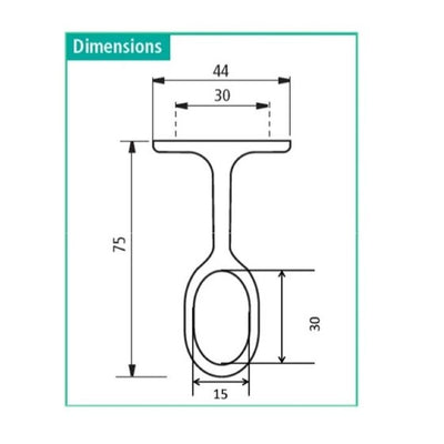 Oval Wardrobe Tube Closet Rod with Two End Supports - Aluminum (18"-48" L)