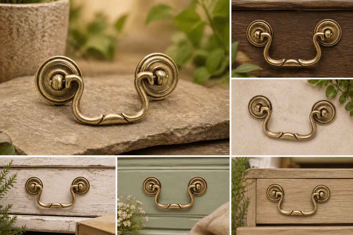 Classic Drop Knocker Bail Cabinet Handle | 3" Center - to - Center | Antique English Brass Finish - KI Home
