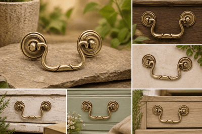 Classic Drop Knocker Bail Cabinet Handle | 3" Center - to - Center | Antique English Brass Finish - KI Home