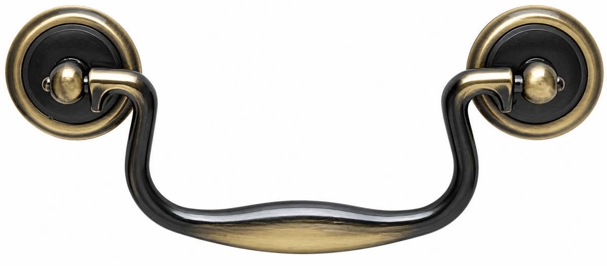 Classic Drop Knocker Bail Cabinet Handle | 4" Center - to - Center | Antique English Brass Finish - KI Home