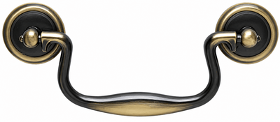 Classic Drop Knocker Bail Cabinet Handle | 4" Center - to - Center | Antique English Brass Finish - KI Home