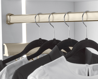 Custom Cut - to - Size Concave Closet Rod | Made - to - Order Wardrobe Hanging Rod with Supports - KI Home