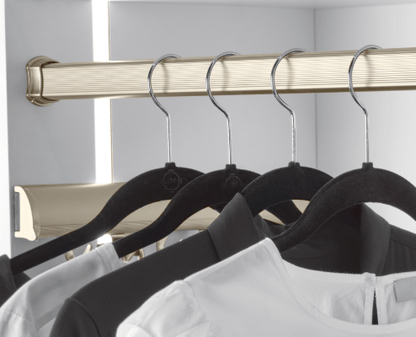 Custom Cut - to - Size Concave Closet Rod | Made - to - Order Wardrobe Hanging Rod with Supports - KI Home