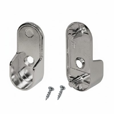 Custom Cut - to - Size Oval Wardrobe Closet Rods with End Supports - Heavy - Duty Steel or Aluminum (12"–92" L) - KI Home