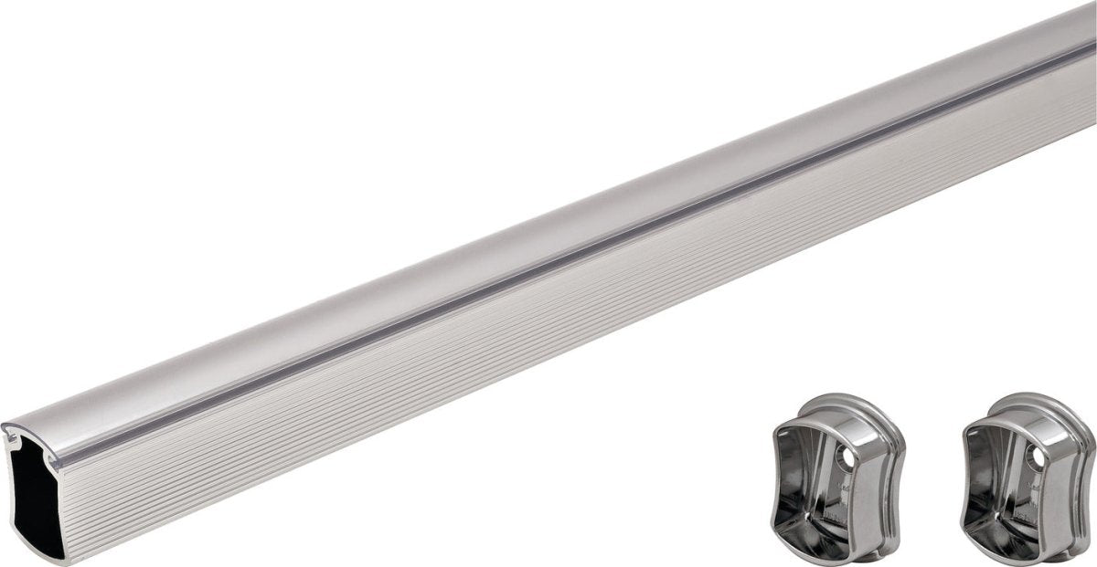 Custom Cut - to - Size Premium Concave Closet Rod with End Supports | Made - to - Order Wardrobe Hanging Rod with Insert Plastic Cap (12 - 92 Inches) - KI Home