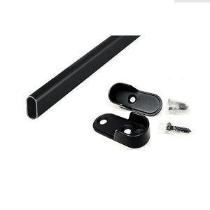 Custom Cut Welded Steel Oval Wardrobe Closet Rod with End Supports Up to 94 Inches Length – Heavy-Duty Construction