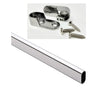 Custom Cut Welded Steel Oval Wardrobe Closet Rod with End Supports Up to 94 Inches Length – Heavy-Duty Construction