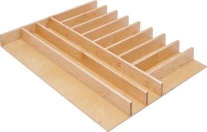 Cutlery Tray Drawer Insert – Birch, Trimmable, Two Width Options, Fits 19 - 1/2" Deep Cabinets - KI Home