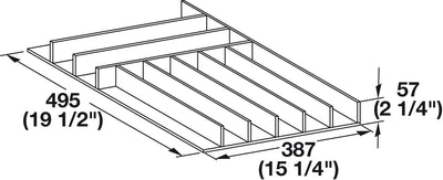 Cutlery Tray Drawer Insert – Birch, Trimmable, Two Width Options, Fits 19 - 1/2" Deep Cabinets - KI Home