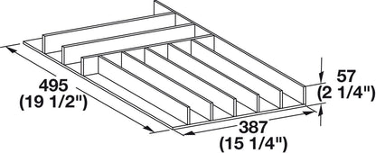 Cutlery Tray Drawer Insert – Birch, Trimmable, Two Width Options, Fits 19 - 1/2" Deep Cabinets - KI Home