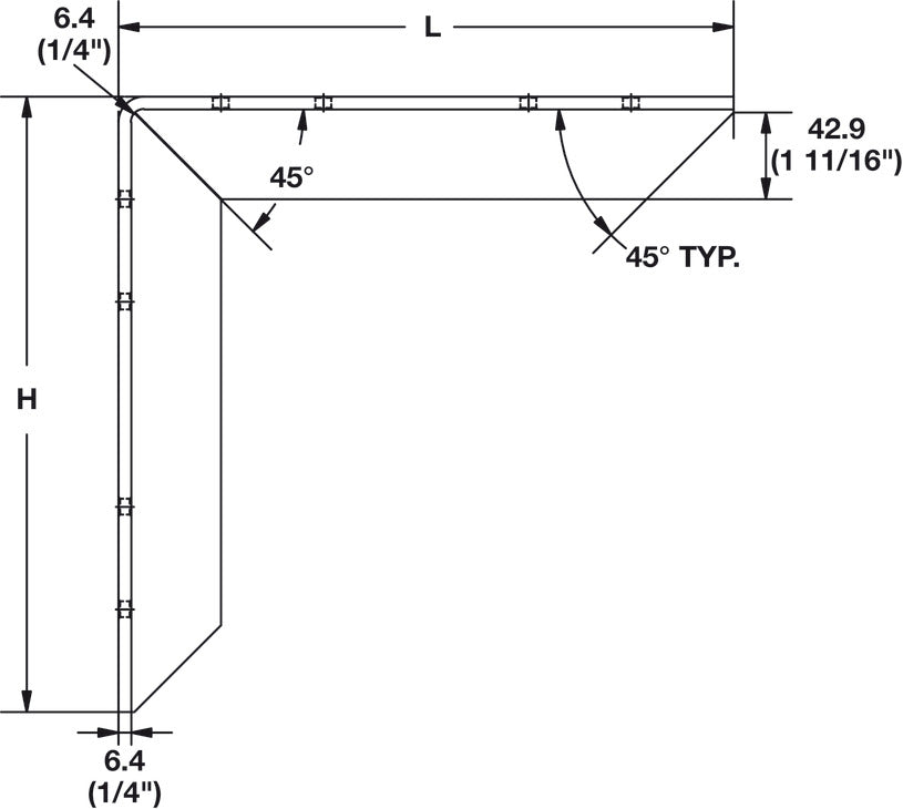 Heavy-Duty Reversible Countertop Support Bracket – Aluminum – Load Capacity 450–650 lbs