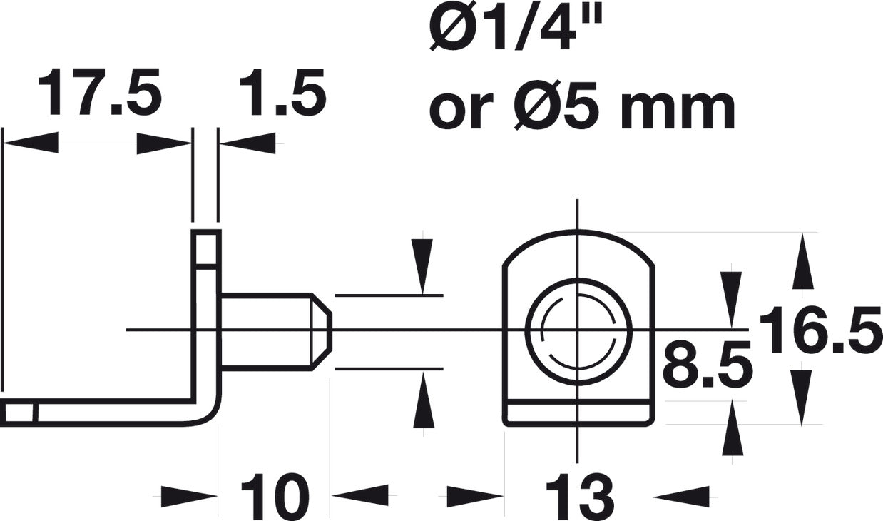 Metal Shelf Support Push-In Angled Cabinet and Furniture Shelf Bracket