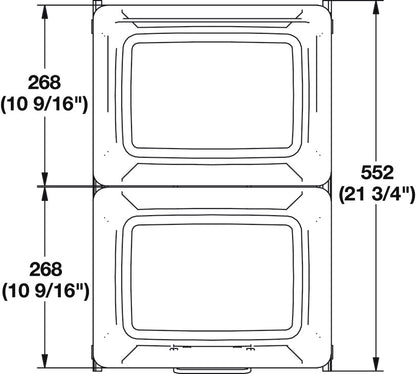 Hafele Double 2 x 36 qt. Waste Trash Bin Soft-Close Pullout System with Handle