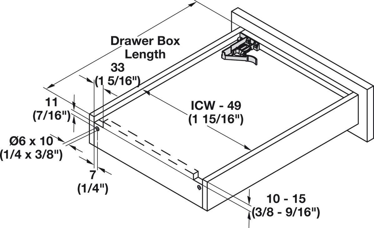 Salice A7555 Futura 16 Concealed Undermount Drawer Slides – Soft Close, Full Extension – Heavy Duty 75 lb Capacity