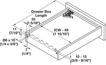 Salice Futura 16 Soft-Close Full-Extension Undermount Drawer Slides with Pair of front Clips | 75 lbs Capacity