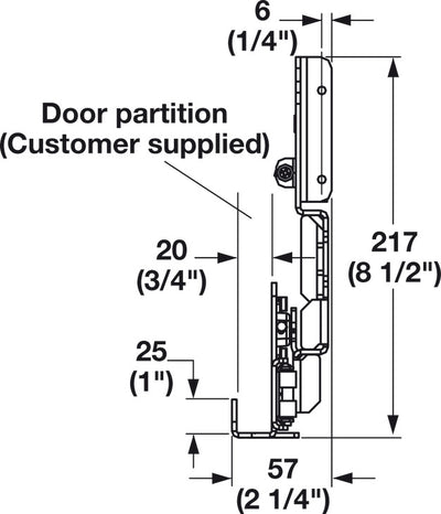 Häfele Accuride 1321 Pro Pocket Pivot Sliding Cabinet Door Hardware