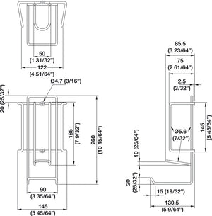 Hafele 520.20.280 Steel Iron Holder Chrome Plated Wall Mount with Cord Storage