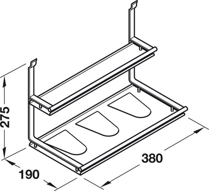 Hafele Wine Bottle and Glass Shelf – Backsplash Railing System
