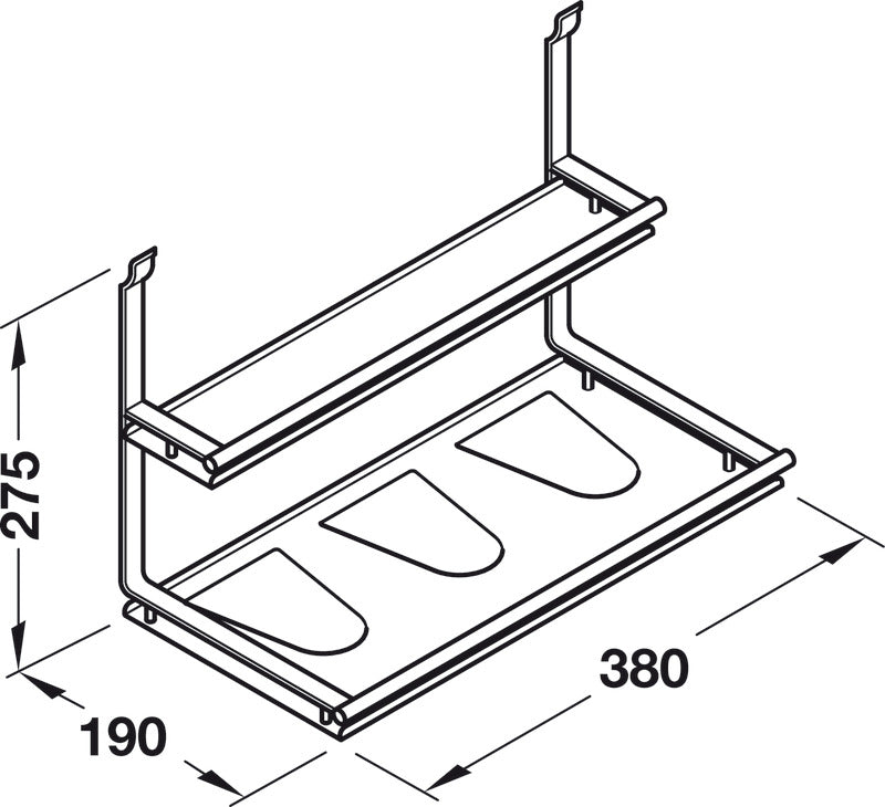 Hafele Wine Bottle and Glass Shelf – Backsplash Railing System