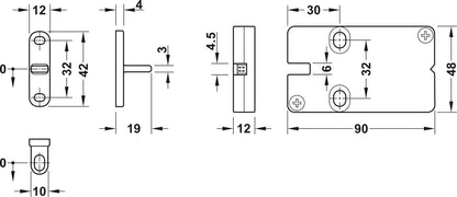 Hafele 237.59.000 Dialock EFL 3/3C Electric Furniture Lock with Door Status Feedback