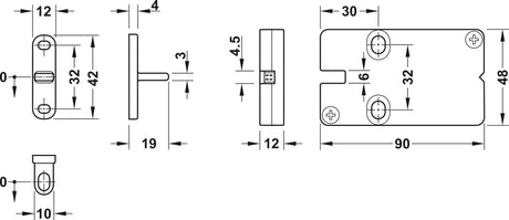 Hafele 237.59.000 Dialock EFL 3/3C Electric Furniture Lock with Door Status Feedback