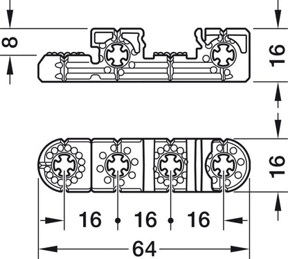 Häfele Ixconnect UC 16/64 Universal Connector – Black Plastic (Multi-Pack Options Available)