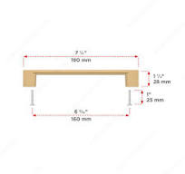 Richelieu Hardware 6-5/16 in. (160 mm) Center-to-Center Modern Cabinet Drawer Pull Champagne Bronze