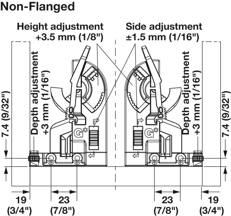 Front Locking Device 2 - D Dynapro Pair (Left & Right) for Drawer slides - KI Home